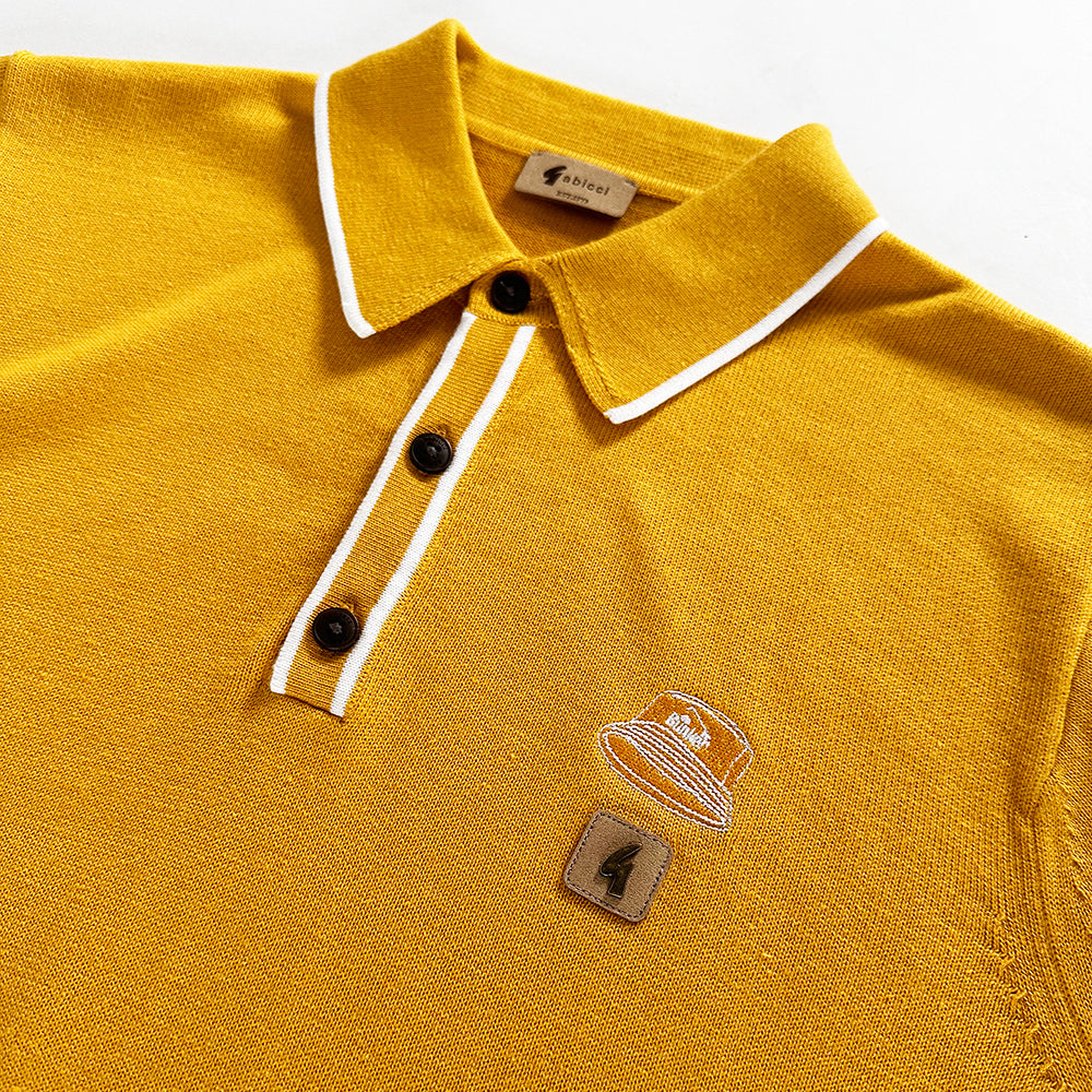 Bunker X Gabicci Knitted Polo - Sunbeam Yellow