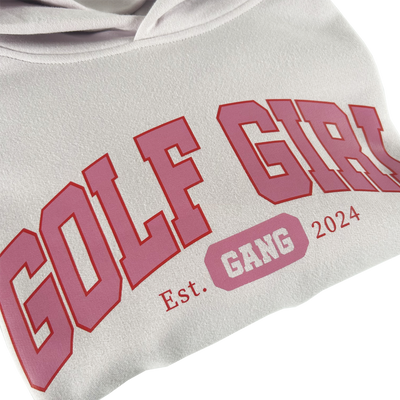 Bunker Woman Varsity Golf Girl Hoodie Pale Pink