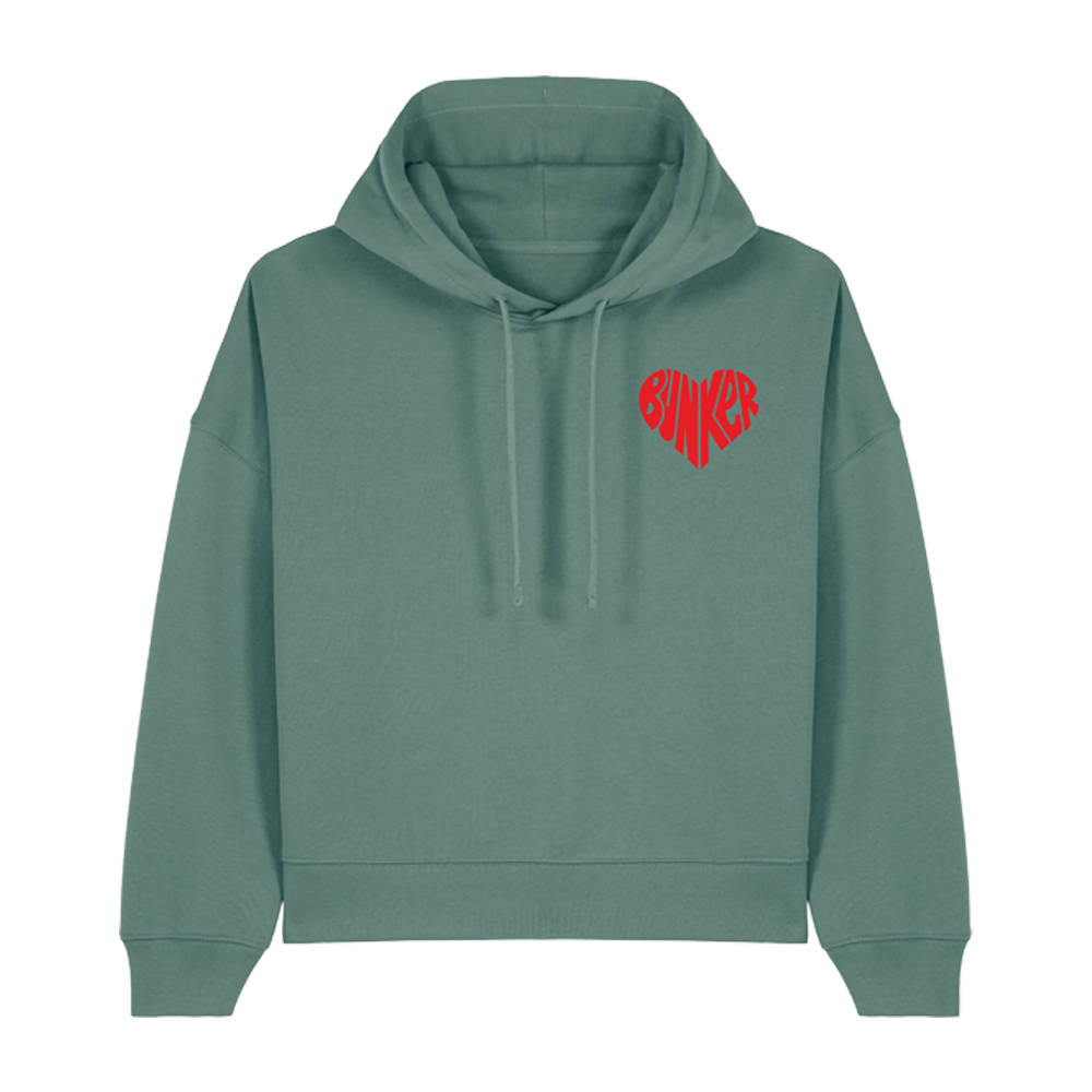 Bunker Woman Heart Hoodie Sage Green