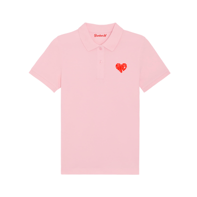 Heart Polo Shirt Pink