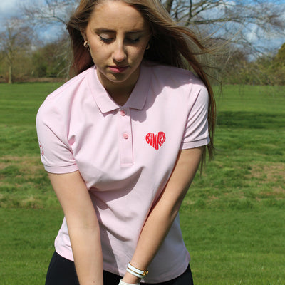 Heart Polo Shirt Pink