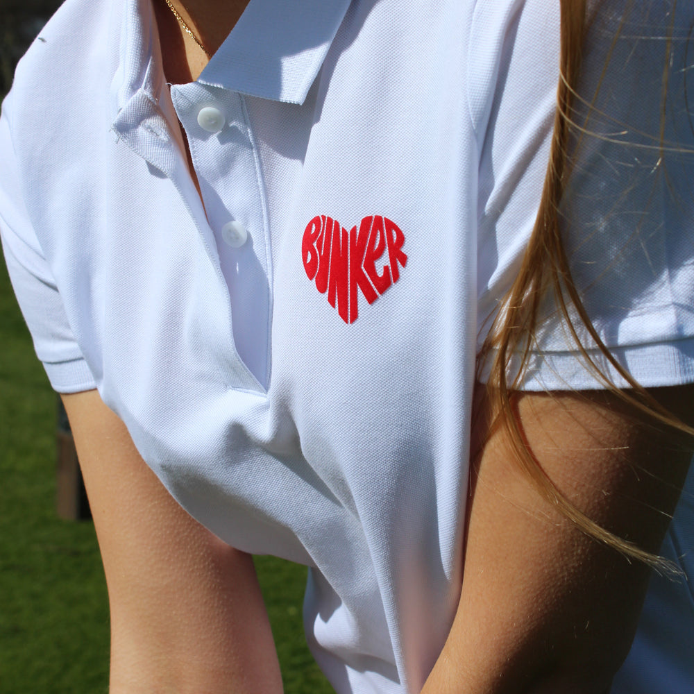 Heart Polo Shirt White