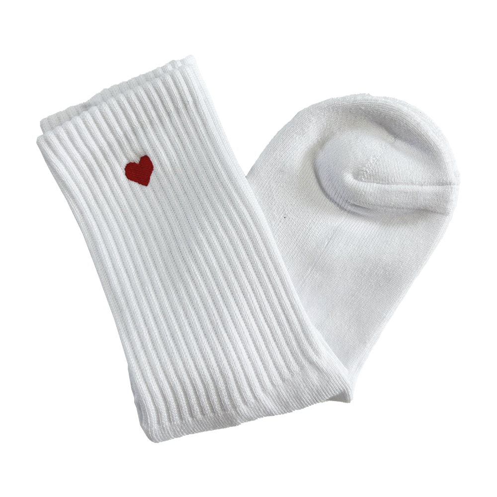 Bunker Woman Heart Embroidered Socks