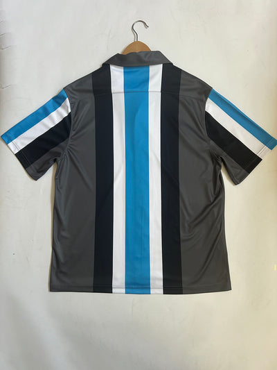 CMAX Vertical Stripe Button Through Shirt - Grey - Medium (sample)