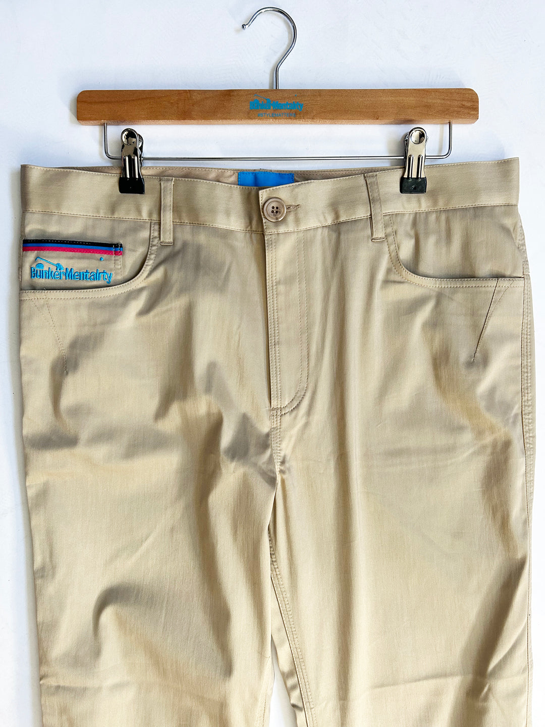 Stone Cotton Elastane Trouser  - Stone - 34 / 32 (Sample)