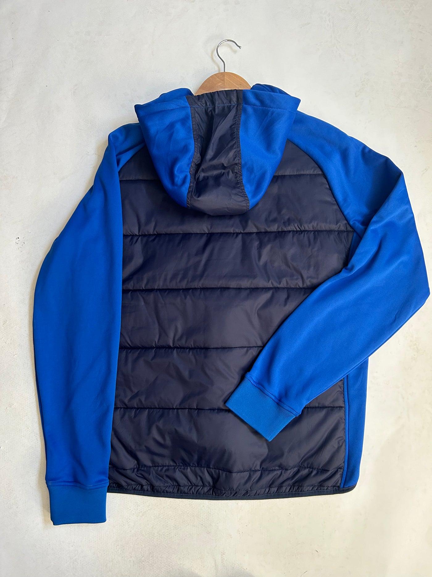 Hooded Quilted Full Zip Jacket with orange lining- Blue - Medium (sample)