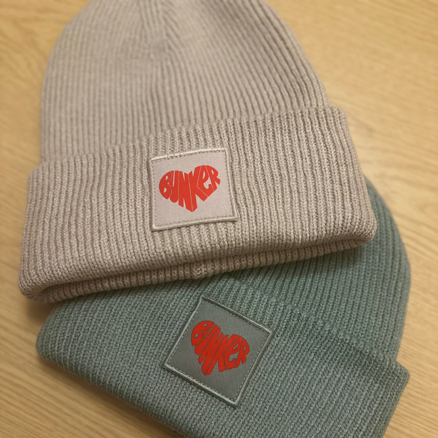 Bunker Woman Heart Beanie Hat Oatmeal