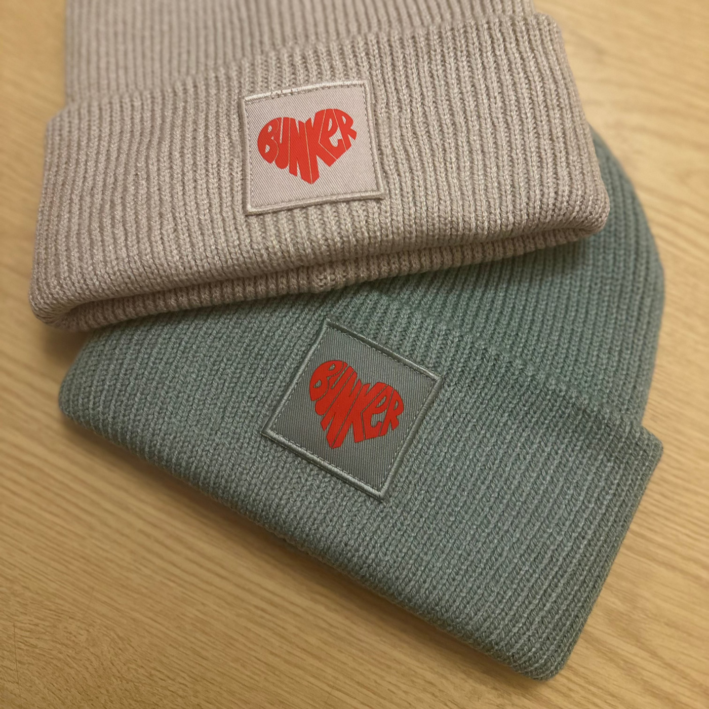 Bunker Woman Heart Beanie Hat Sage Green