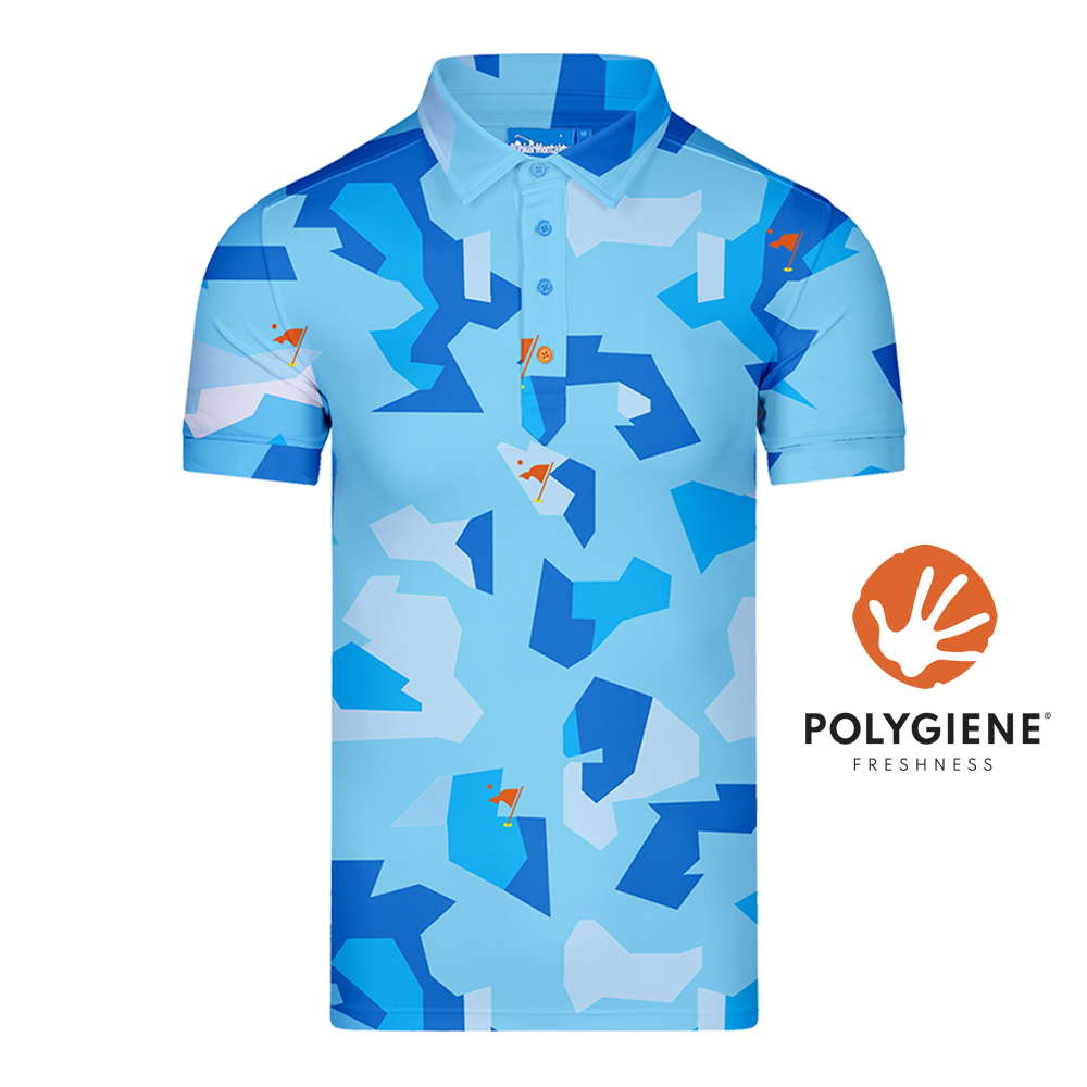 Cmax Camo Polo Shirt Ice Blue MFY