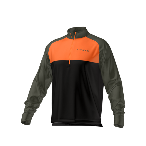 Mens Rocco Golf Mid Layer Zip Sweater Khaki Orange – Bunker Mens Rocco Golf Mid Layer Zip Sweater Khaki Orange – Bunker