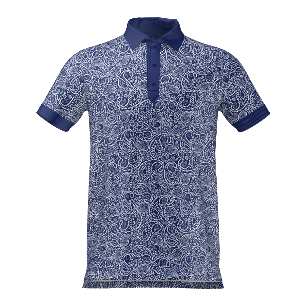 Cmax Paisley Polo Shirt Navy MFY