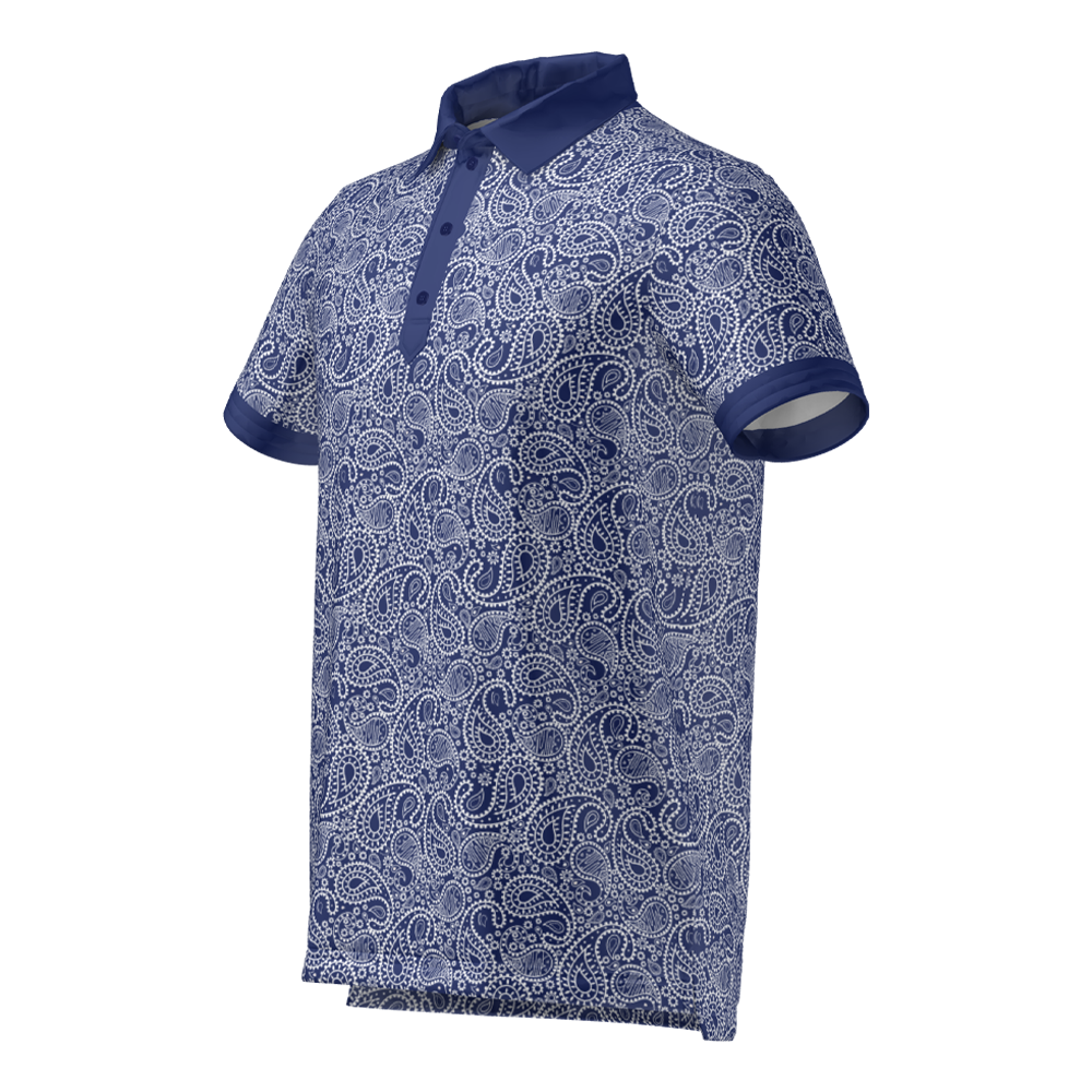 Cmax Paisley Polo Shirt Navy MFY