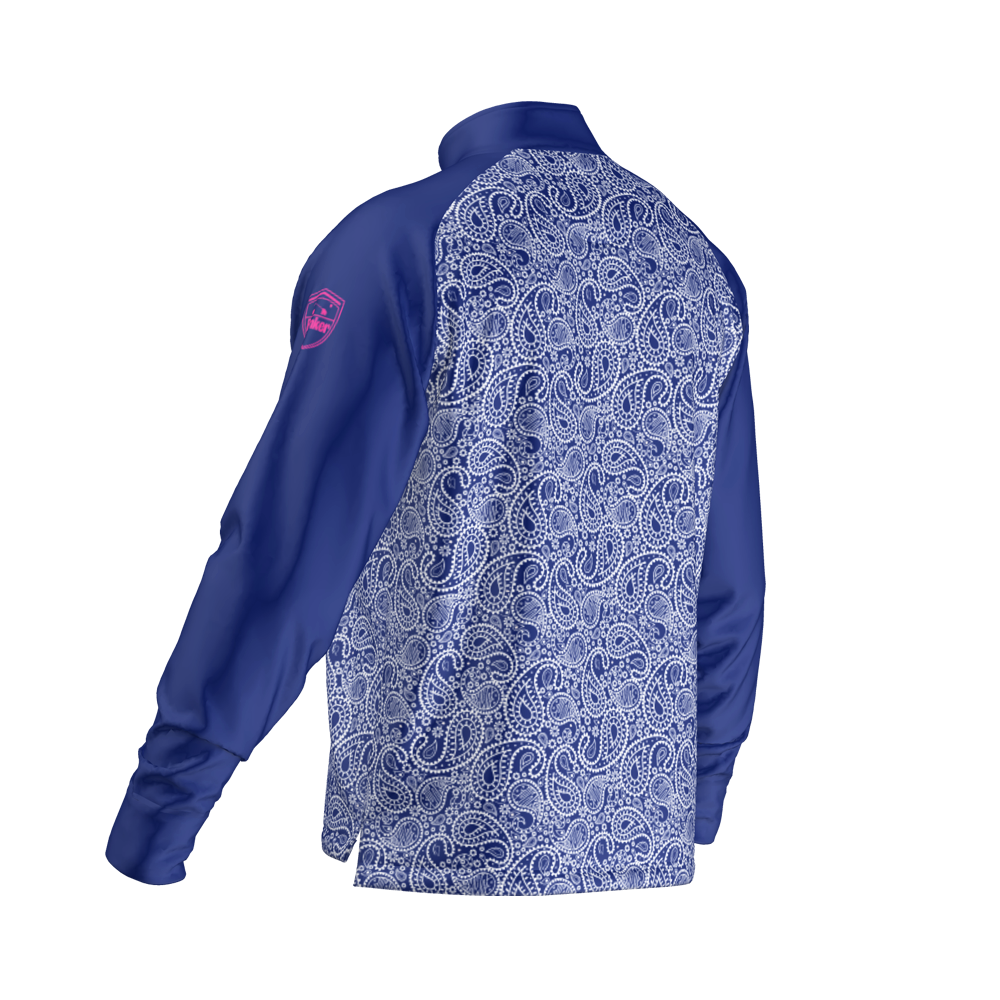 Mid Layer Zipper Paisley Navy MFY