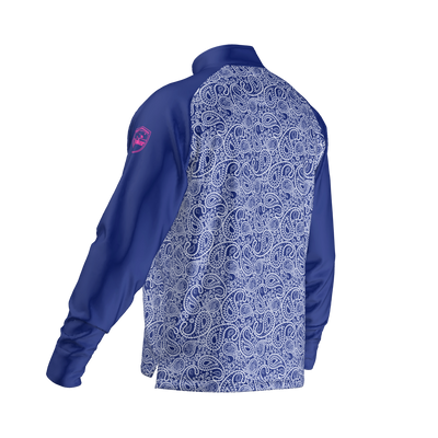 Mid Layer Zipper Paisley Navy MFY