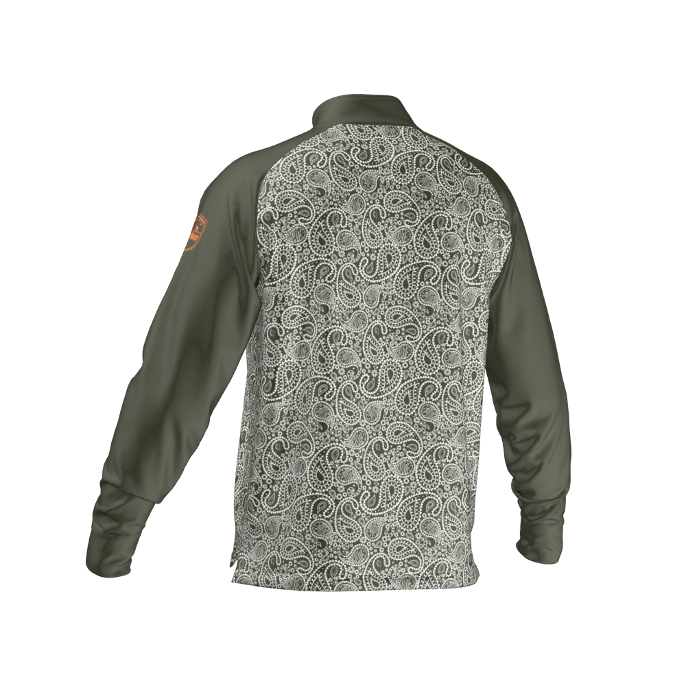 Mid Layer Zipper Paisley Khaki MFY