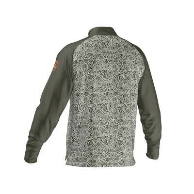 Mid Layer Zipper Paisley Khaki MFY