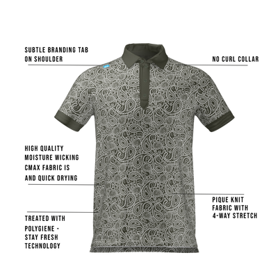 Cmax Paisley Polo Shirt Khaki MFY