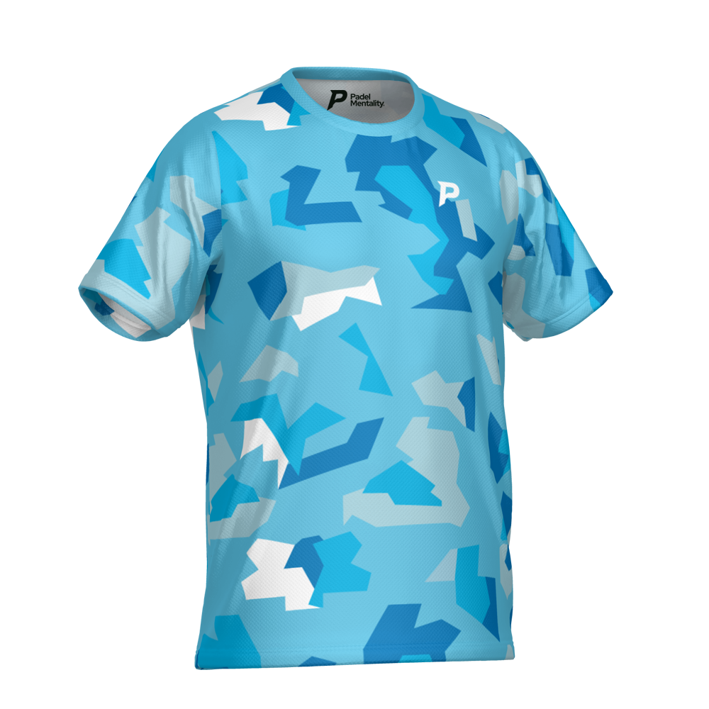 Padel Camo Tech Tee – Ice Blue