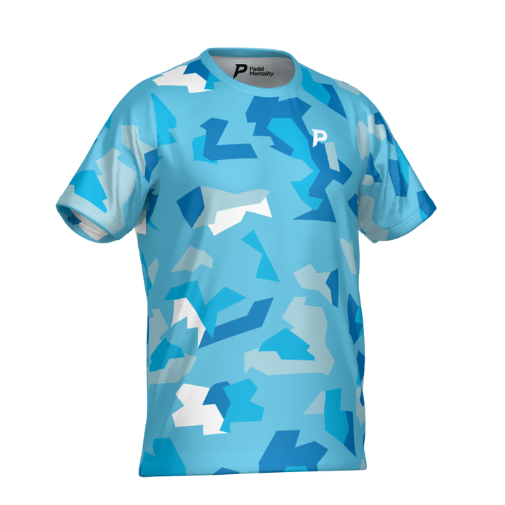 Padel Camo Tech Tee – Ice Blue
