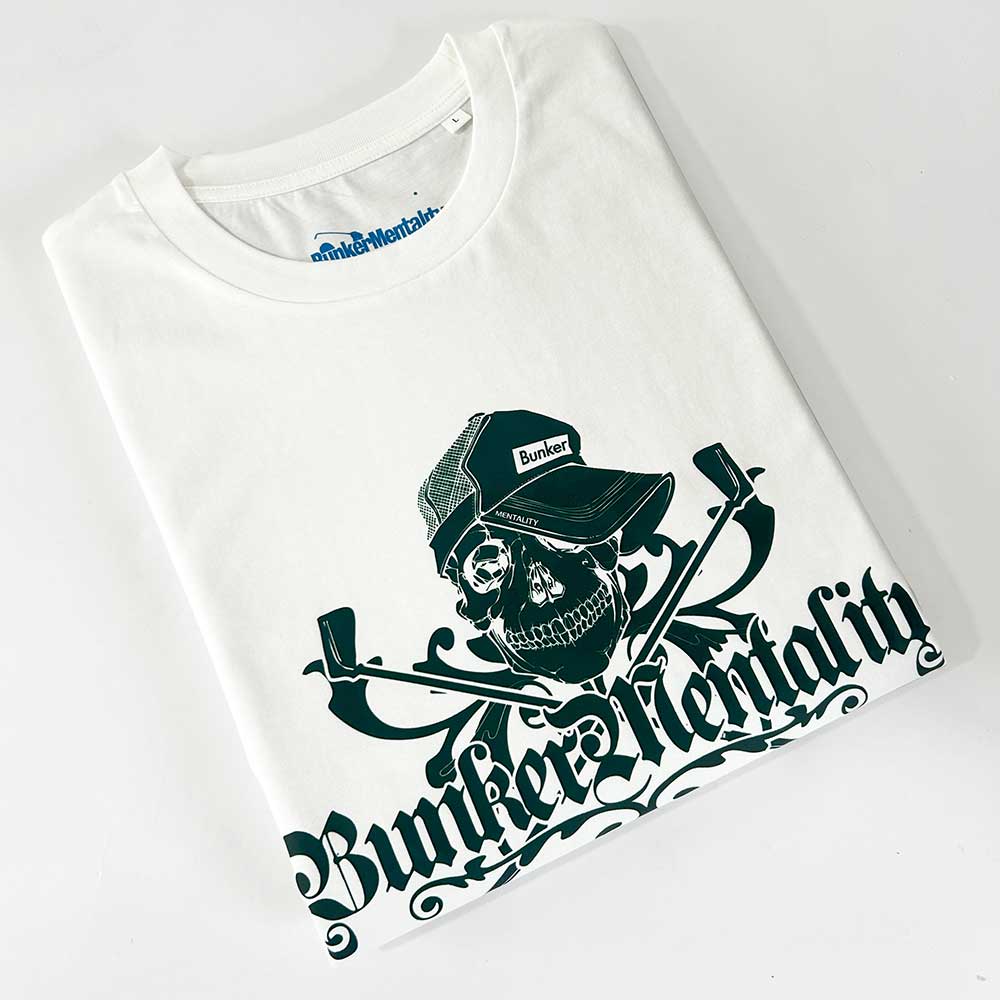 Bunker Skull T Shirt Vintage White