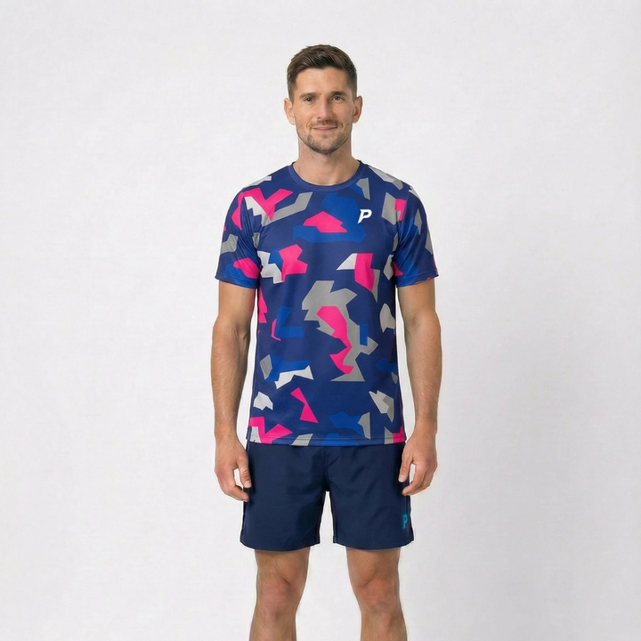 Padel Camo Tech Tee – Navy
