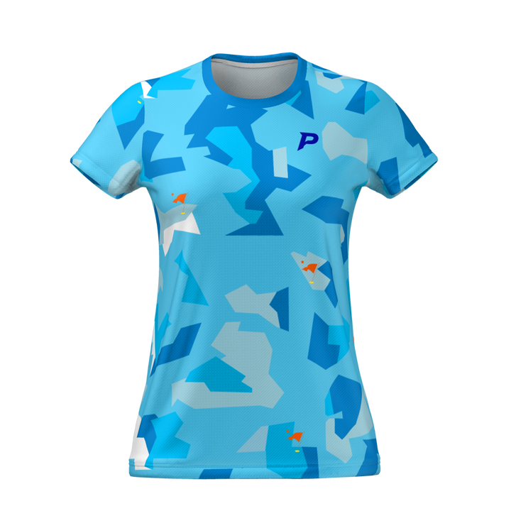 Camo Womens Tech T Shirt Blue