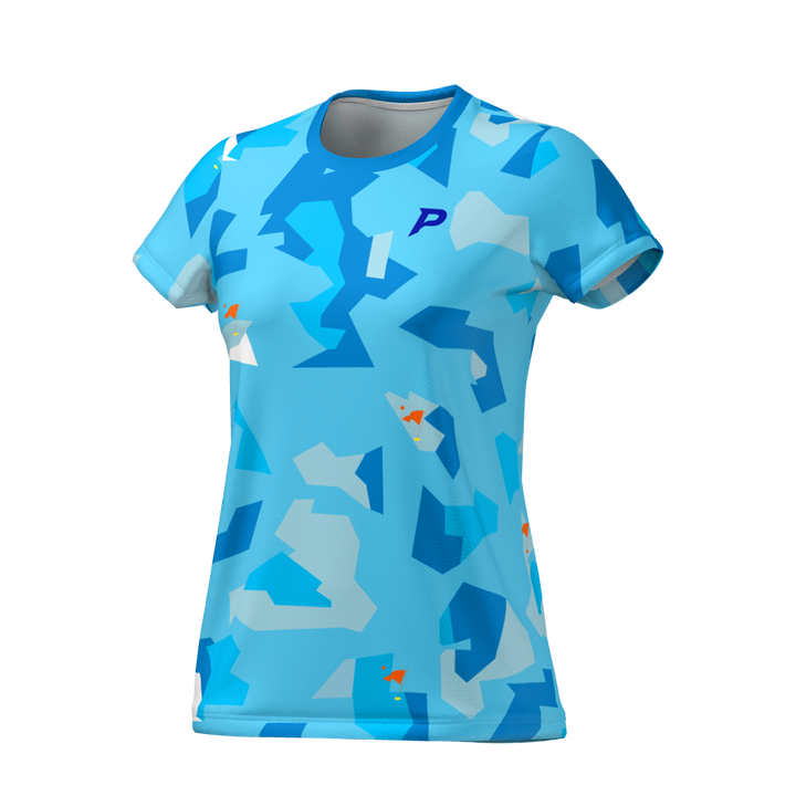 Camo Womens Tech T Shirt Blue