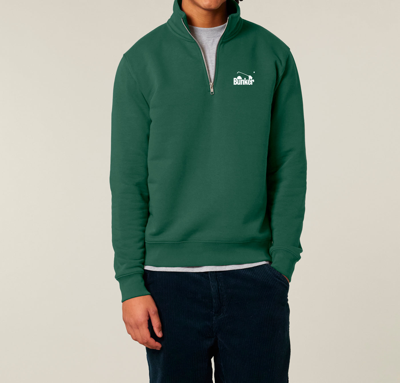 Bunker Zip Sweatshirt Bottle Green