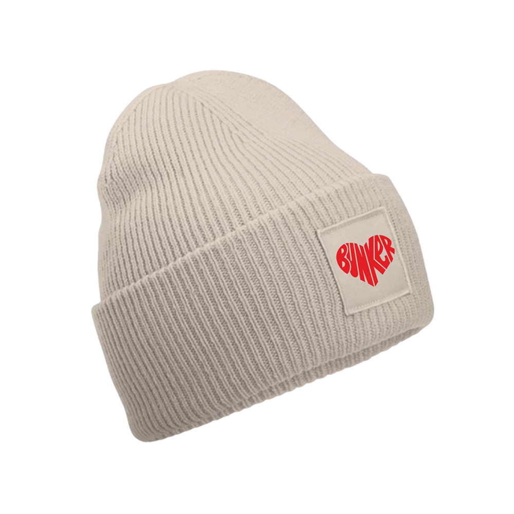 Bunker Woman Heart Beanie Hat Oatmeal