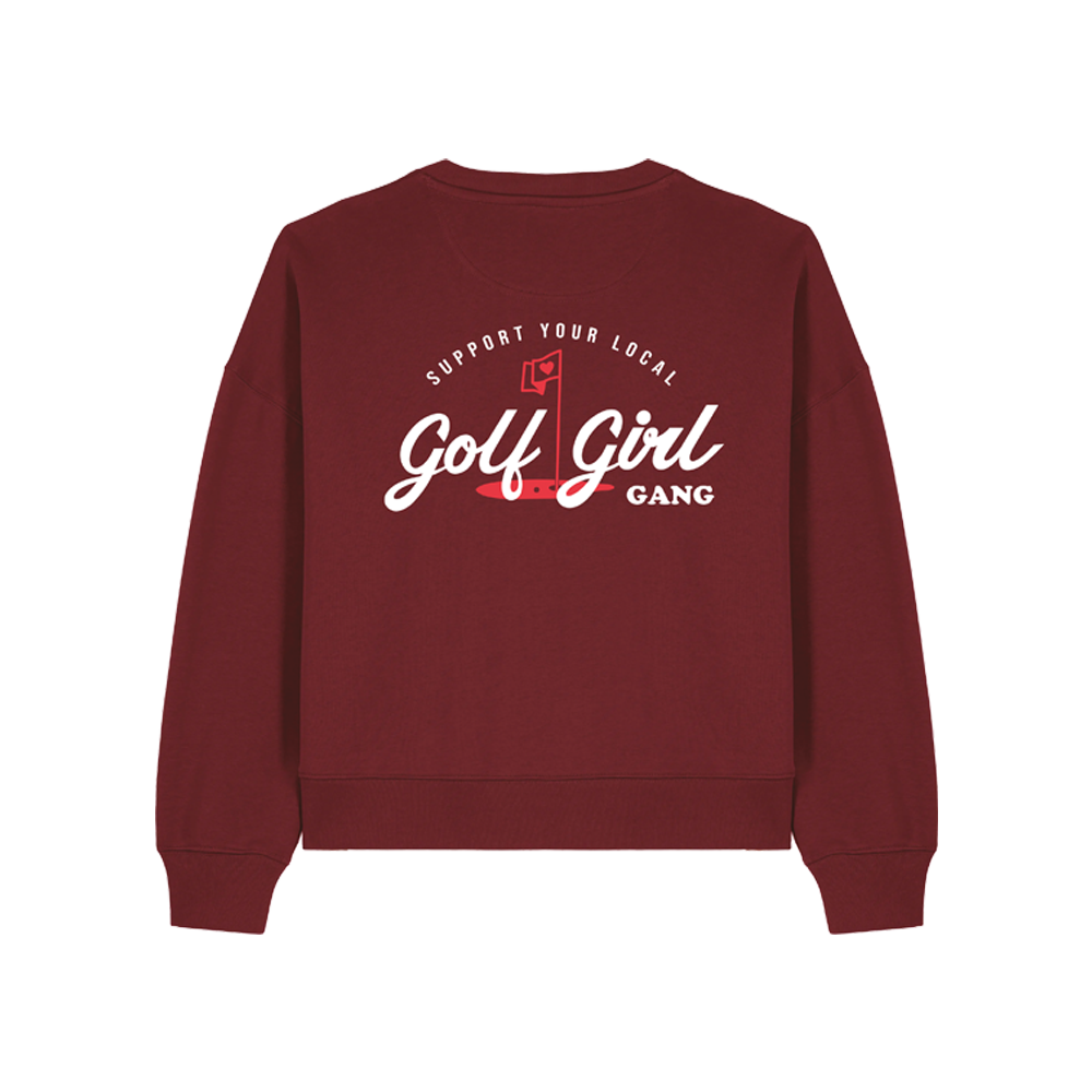 Bunker Woman Girl Gang Sweat Burgundy Red