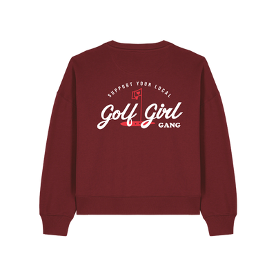 Bunker Woman Girl Gang Sweat Burgundy Red