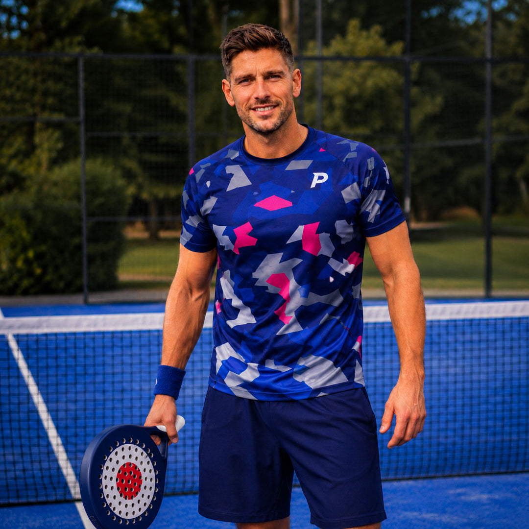 Padel Camo Tech Tee – Navy