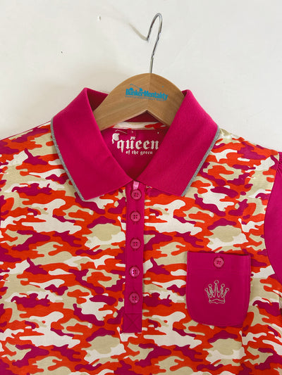 Camo Womens Polo Pink (Sample)