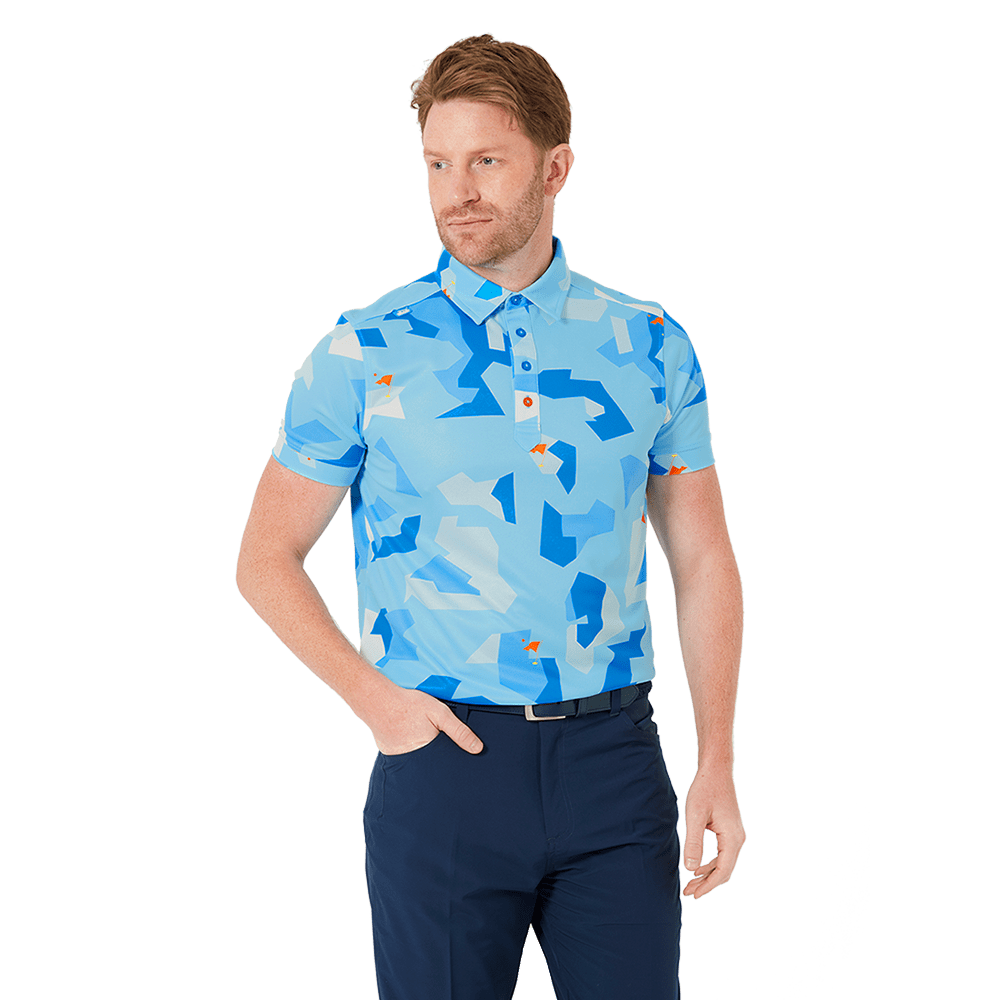 Cmax Camo Polo Shirt Ice Blue MFY