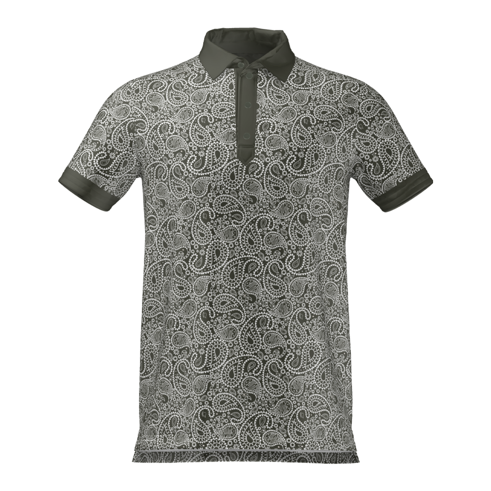 Cmax Paisley Polo Shirt Khaki MFY