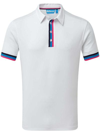 CMAX Tri Stripe Polyester Polo Shirt - White - Medium (sample)