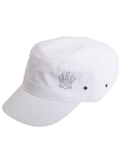 Queen of the Green White Womens Golf Army Cap