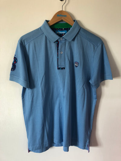 Flora Cotton Polo Shirt - Sky Blue - Various Sizes (sample)