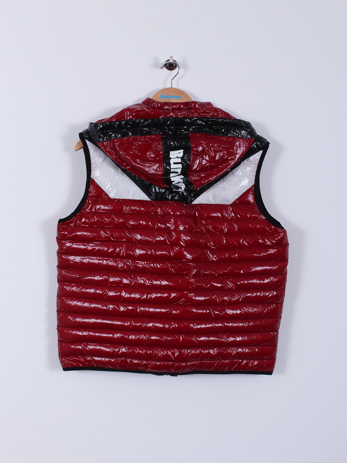 Quilted Polyester Hooded Gilet (Sample) - Black/Red  - X-Small