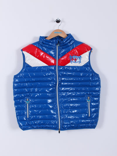 Quilted Polyester Gilet (Sample) - Blue/Red  - X-Small