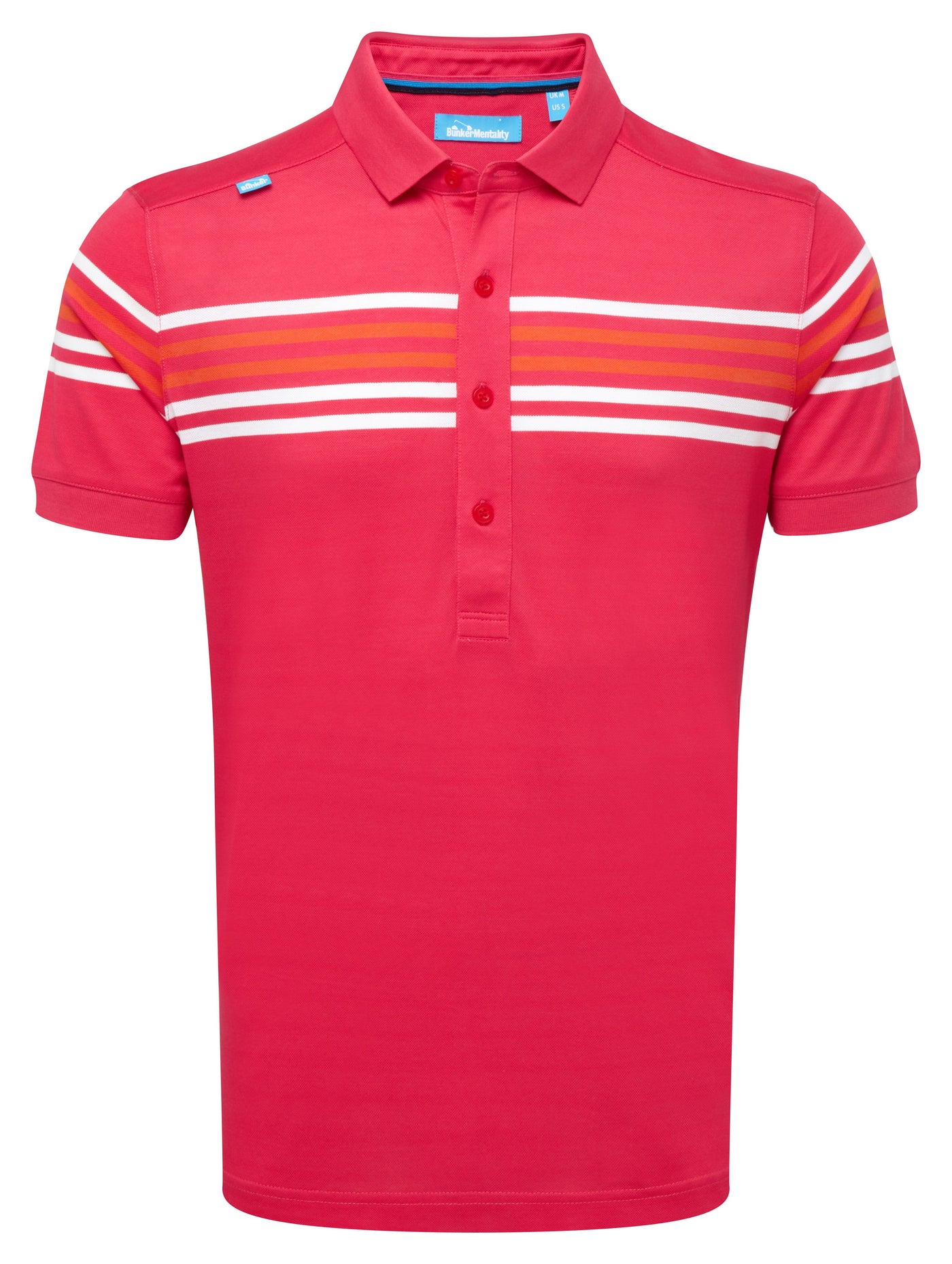 Cotton Racing Stripe Polo Shirt - Hot Pink - Various Sizes (sample)