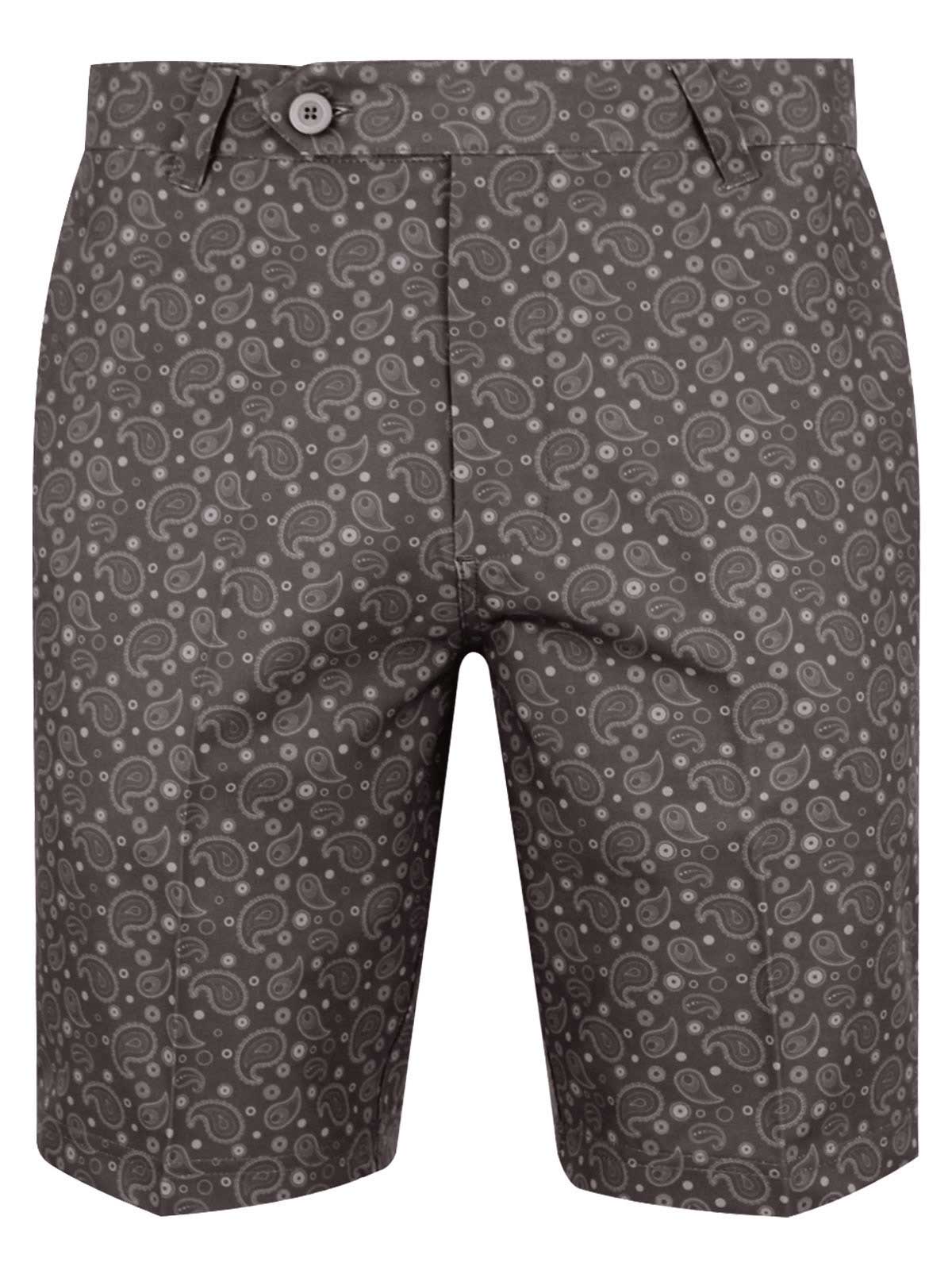 Kade Paisley Polyester Shorts - Grey - Various Sizes (sample)