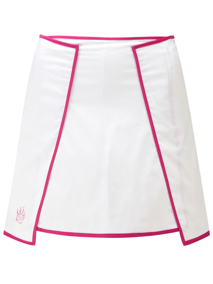 Queen of the Green White Womens Golf Skort - Front